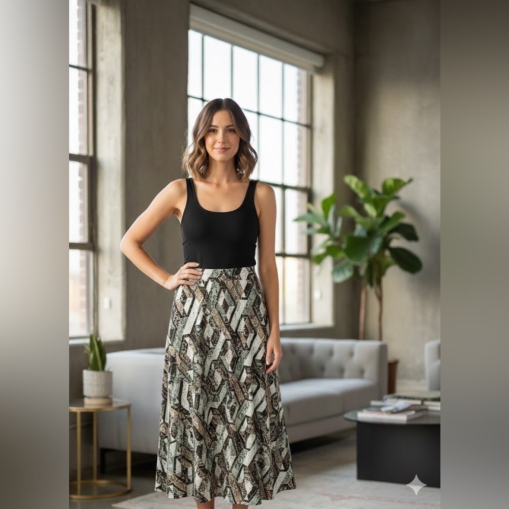 H&M A-Line Skirt with Geometric Design - Picture 4 of 13